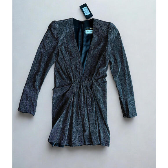 Saint Laurent Studded Mini Dress FW 2019 Runway US 4 FR 36